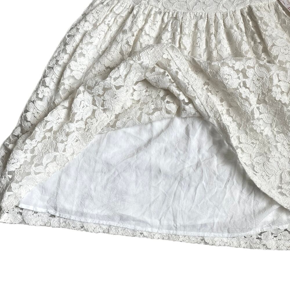 ABERCROMBIE & FITCH Ivory Lace Mini Dress Size L Y2K Babydoll Romantic Festival - Picture 7 of 10